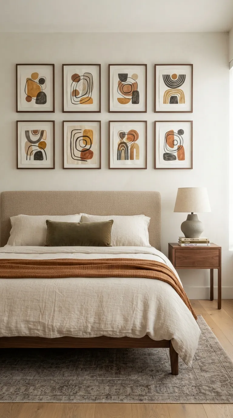 Afrohemian Bedroom Ideas Hang African-Inspired Artwork Above the Bed