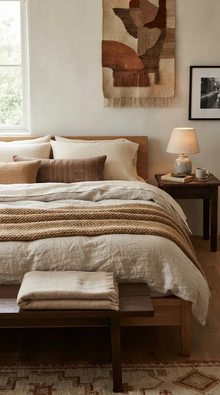 Afrohemian Bedroom Ideas Layer Different Natural Fabrics
