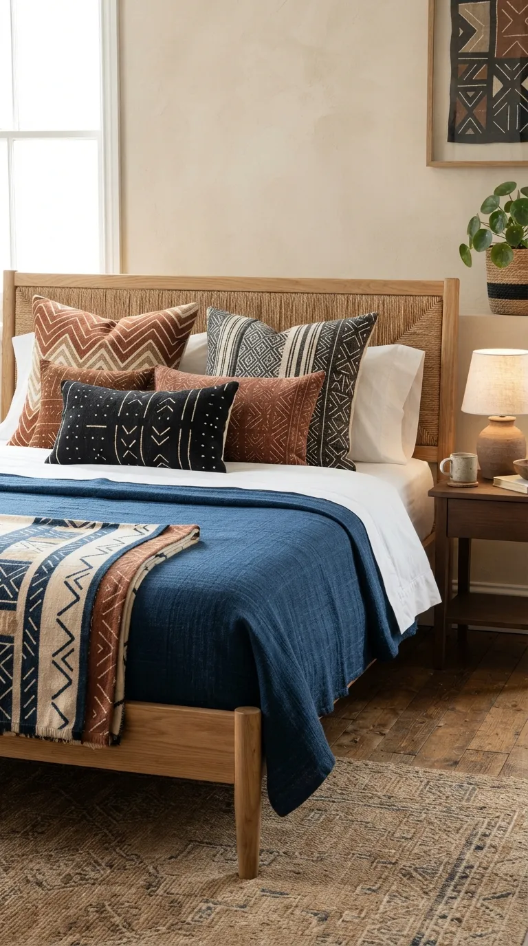 Afrohemian Bedroom Ideas Style the Bed With African-Inspired Prints