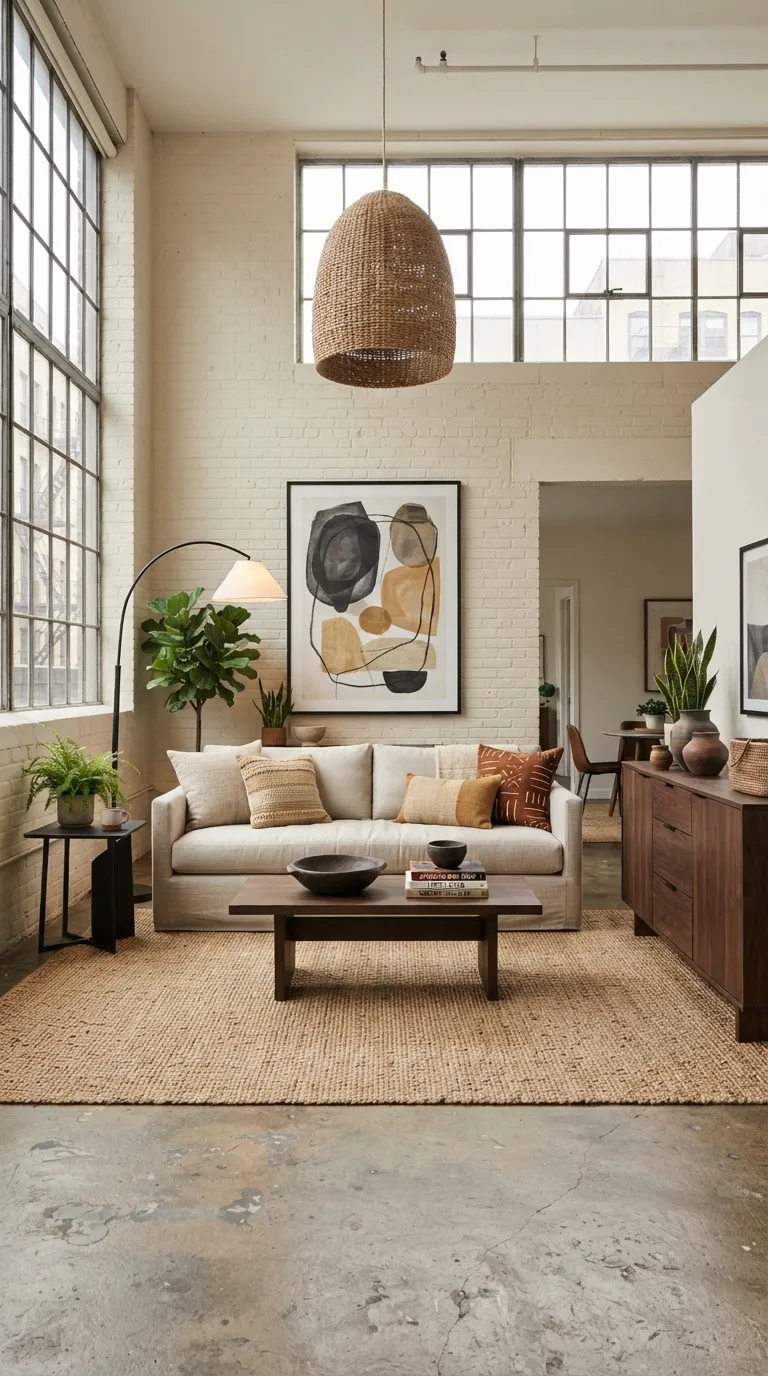 Afrohemian Living Room Style a Low, Relaxed Seating Area